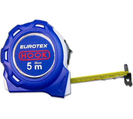 Рулетка, нейлоновая двухсторонняя лента с двойным зацепом, 5 м x 25 мм EUROTEX 050117-525