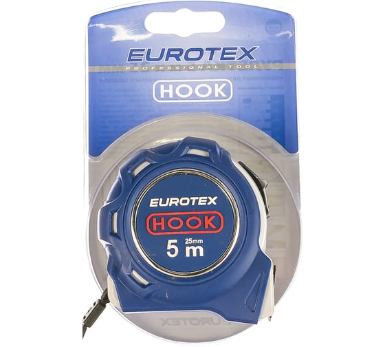 Рулетка, нейлоновая двухсторонняя лента с двойным зацепом, 5 м x 25 мм EUROTEX 050117-525