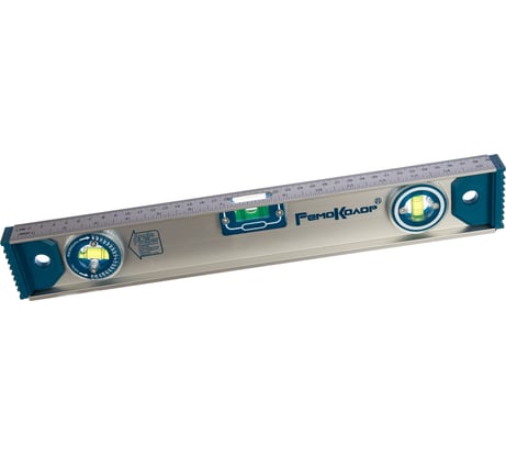 Алюминиевый скелетный уровень 3 ампулы, магнит, 40 см РемоКолор 17-1-204