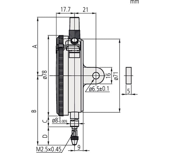 Измерительная головка 0,001-1 мм MITUTOYO 3109SB-10