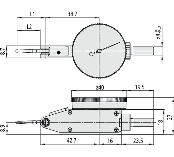 Измерительная головка 0-100-0 .2/.002 мм MITUTOYO TI-112TX 513-405-10T