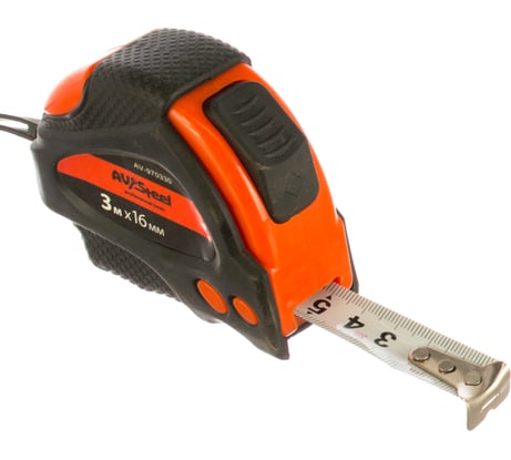 Рулетка, обрезиненный корпус 3мх16мм с автостопом AV Steel AV-970330