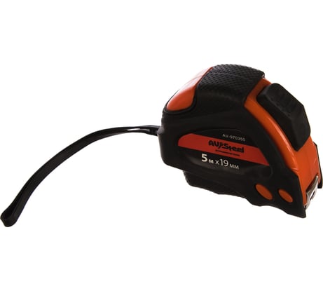 Рулетка, обрезиненный корпус 5мх19мм с автостопом AV Steel AV-970350