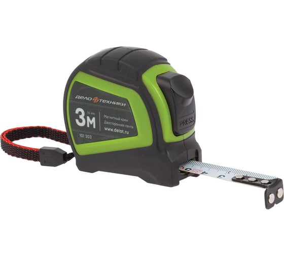 Рулетка в обрезиненном корпусе 3м х 16мм Дело техники 101303 1