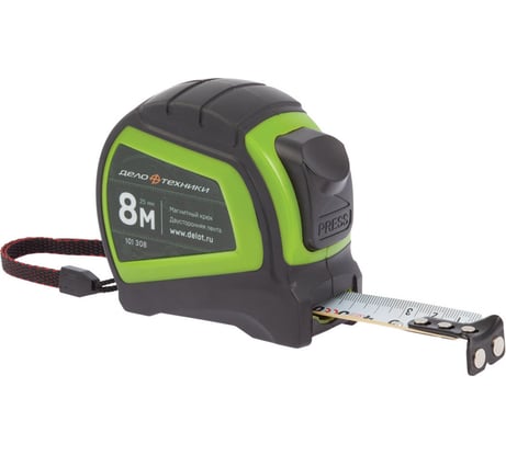 Рулетка в обрезиненном корпусе 8мх25мм Дело техники 101308