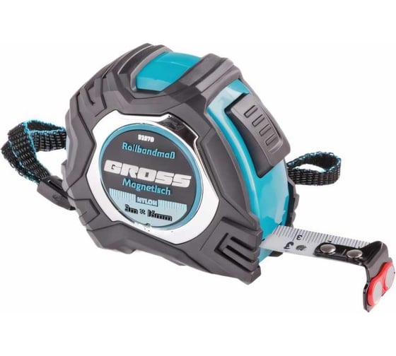 Рулетка GROSS Magnetisch, 3м х 16мм обрезиненный корпус 32570