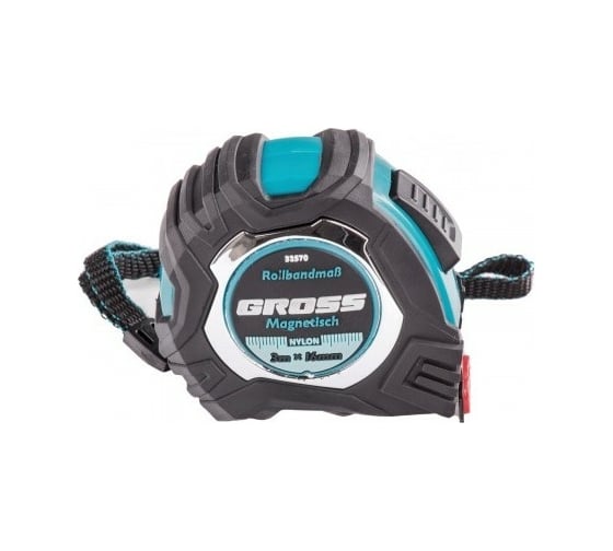 Рулетка GROSS Magnetisch, 3м х 16мм обрезиненный корпус 32570