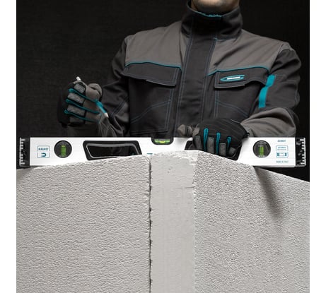 Уровень алюминиевый, 600 мм усиленный, рукоятки, фрезерованный, 3 глазка, магнитный GROSS 34370