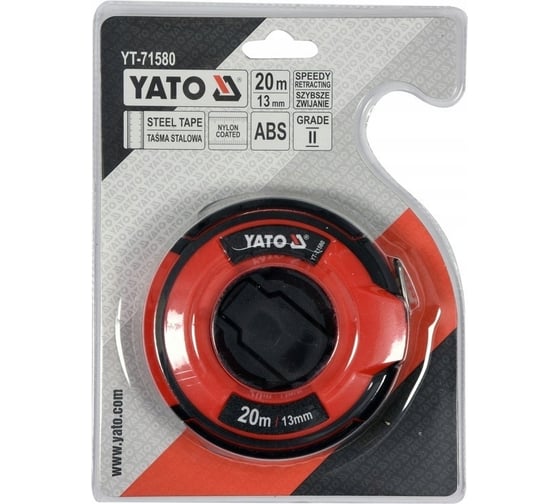 Мерная лента YATO стальная, 20 м, 13 мм YT-71580