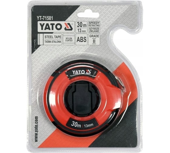 Мерная лента YATO стальная, 30 м, 13 мм YT-71581