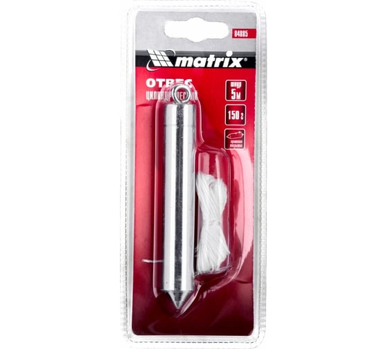 Цилиндрический отвес (150 г, шнур 5 м) MATRIX 84885