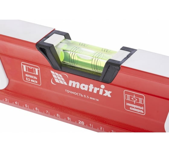 Алюминиевый магнитный фрезерованный уровень MATRIX 3 глазка, 1500 мм 34735