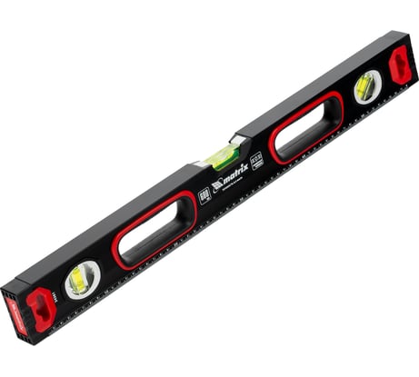 Алюминиевый усиленный фрезерованный уровень MATRIX 3 глазка, 600 мм 34361