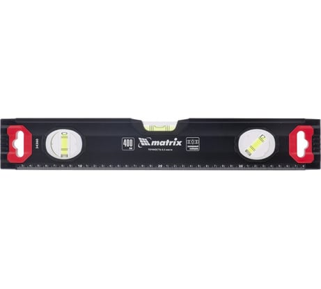 Алюминиевый усиленный фрезерованный уровень MATRIX 3 глазка, 400 мм 34360