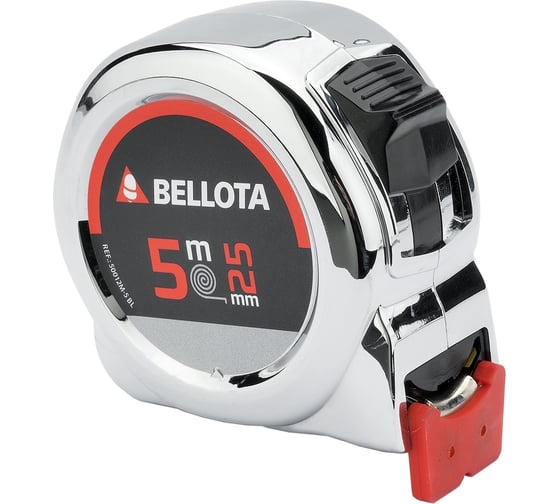 Рулетка Bellota хромированная, 5 м, с магнитным крючком 50012M5BL