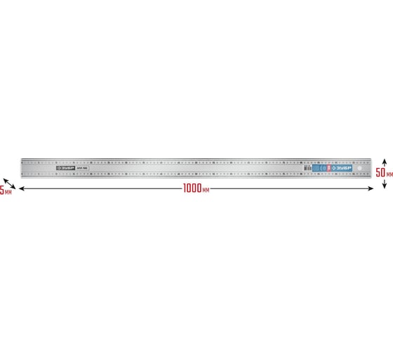 Усиленная алюминиевая линейка ЗУБР Апл 1 м 34384-100