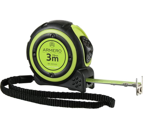 Магнитная нейлоновая рулетка с двумя фиксаторами Armero 3м/16мм A101/231