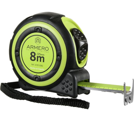 Магнитная нейлоновая рулетка с фиксатором Armero 8м/25мм A101/282