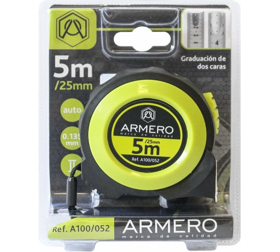 Рулетка с автоблокировкой Armero 5 м/25 мм A100/052
