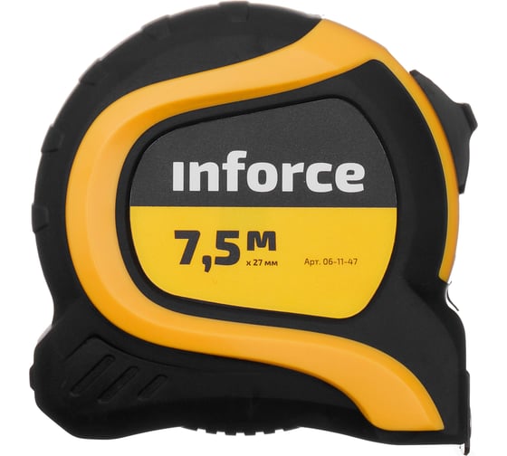 Измерительная рулетка с нейлоновой лентой и магнитным зацепом 7.5x27мм Inforce 06-11-47