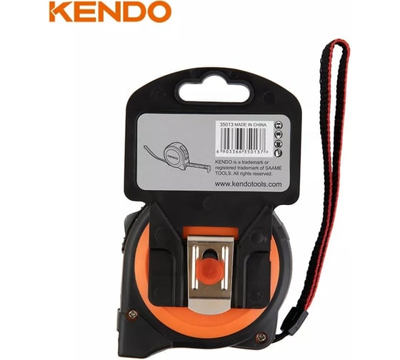 Ударостойкая рулетка в обрезиненном корпусе KENDO 3м х 16мм 35011