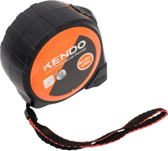 Ударостойкая рулетка в обрезиненном корпусе KENDO 8м х 25мм 35013