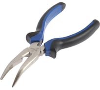 Длинногубцы ТУНДРА изогнутые, CrV, никелированные, двухкомпонентные рукоятки, 160 мм 881656