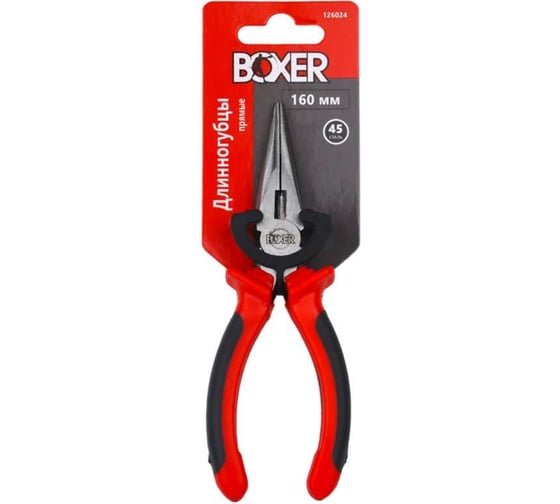 Длинногубцы Boxer 160 мм, двухкомпонентные рукоятки 126024 1