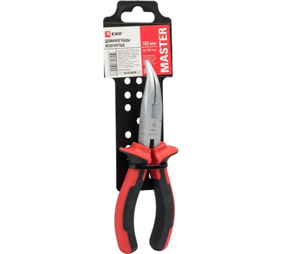 Изогнутые длинногубцы EKF Master 160 мм dgi-160-mas