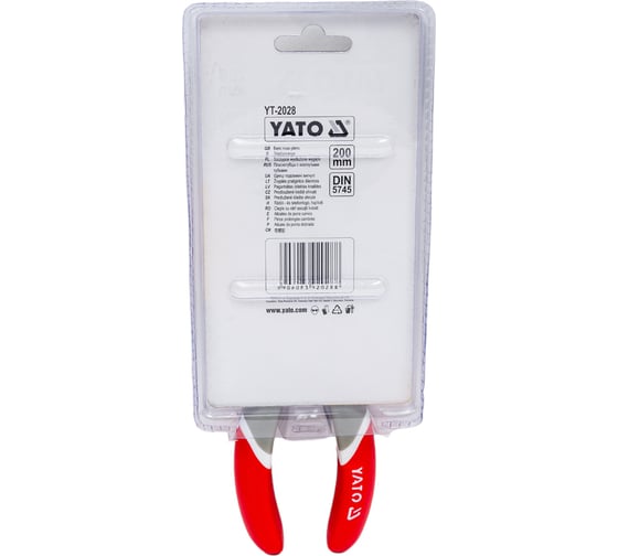 Тонкогубцы изогнутые YATO 200мм CRV YT-2028 37142028 092 1
