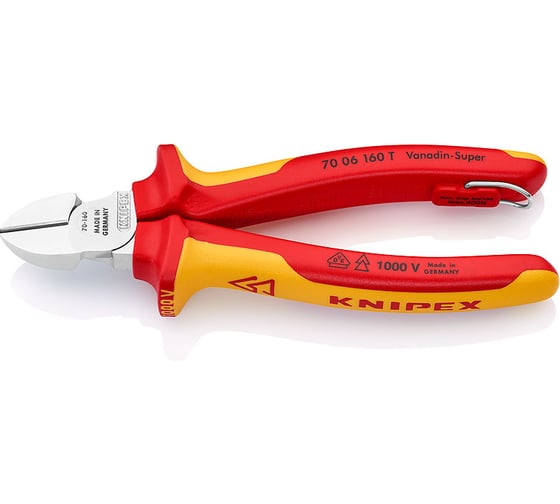 Боковые кусачки со страховочным креплением KNIPEX 160 mm KN-7006160T 1