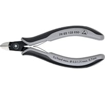 Прецизионные бокорезы Knipex esd, округлая головка, 125 мм, 2-комп антистат, ручки KN-7902125ESDSB