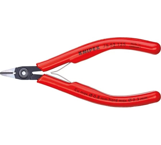 Бокорезы для электроники Knipex Knipex узкая головка, 125 мм, обливные ручки KN-7552125