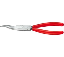 Плоскогубцы механика Knipex плоскокруглые изогнутые губки, 200 мм, обливные ручки KN-3831200