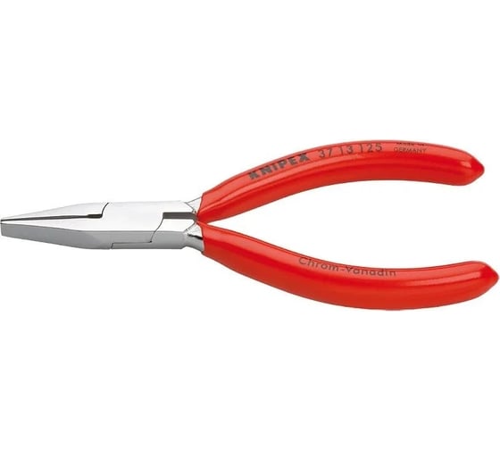 Захватные прецизионные плоскогубцы Knipex плоские широкие губки, 125 мм, хром KN-3713125