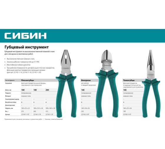 Бокорезы СИБИН 160 мм 22142-5-16