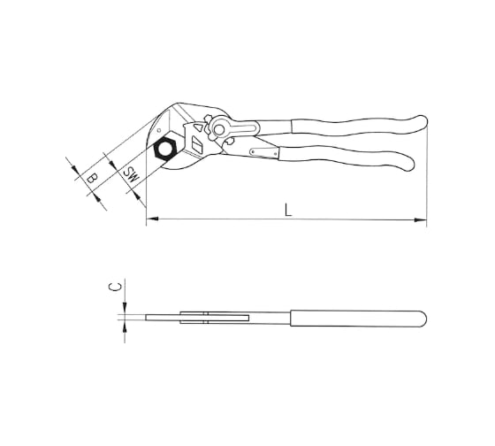 Переставные клещи-гаечный ключ WURTH SW6 46MM L270MM 071502 50 090  10