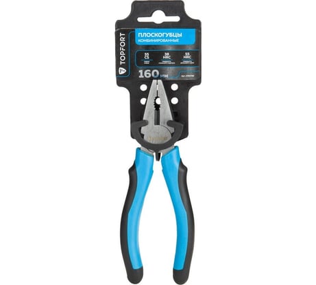 Плоскогубцы Topfort 160 мм из углеродистой стали c ручкой из ПВХ 1704728
