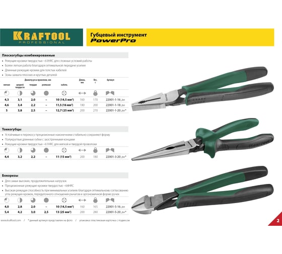 Комбинированные плоскогубцы Kraftool PowerPro CrMo-сталь, покрытие оксидированное с полировкой, 160мм 22001-1-16_z01