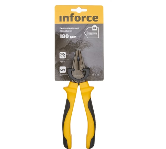 Никелированные пассатижи Inforce 180мм 06-18-42