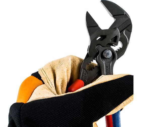 Переставные клещи - гаечный ключ KNIPEX 40 мм, 1 1/2, L-180 мм, серые, 2-к ручки KN-8602180