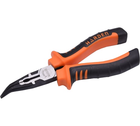 Длинногубцы HARDEN Bulldog изогнутые, профессиональные, CRV, 162 мм 560231