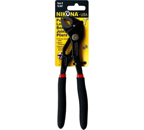 Сантехнические клещи NIKONA с кнопкой регулировки, 180мм 10-847