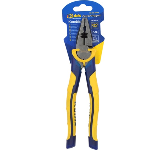 Плоскогубцы KUBIS PowerGripper 230 мм, CrNi, смещенный шарнир 35% меньше усилий, HRC 55-60 02-03-5023