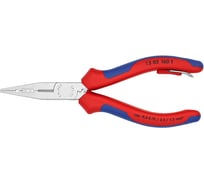 Плоскогубцы электрика для монтажа проводов Knipex L-160 мм, хром, страховочное крепление, блистер KN-1305160TBK