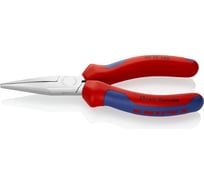 Длинногубцы Knipex плоские рифлёные губки 42 мм, 140 мм, хром, 2К ручки KN-3015140