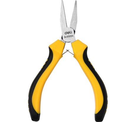 Мини-тонкогубцы DELI DL103204 125мм, двухкомпонентная рукоять 146993