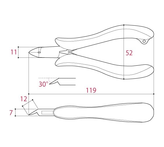 Кусачки для пластика без фаски TSUNODA 120мм TM-02