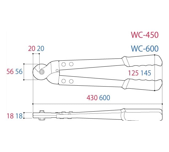 Кусачки для троса TSUNODA WC-450