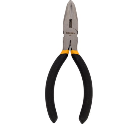 Длинногубцы TOLSEN изогнутые 160 мм, инд. закалка, облив. рукоятки 10282